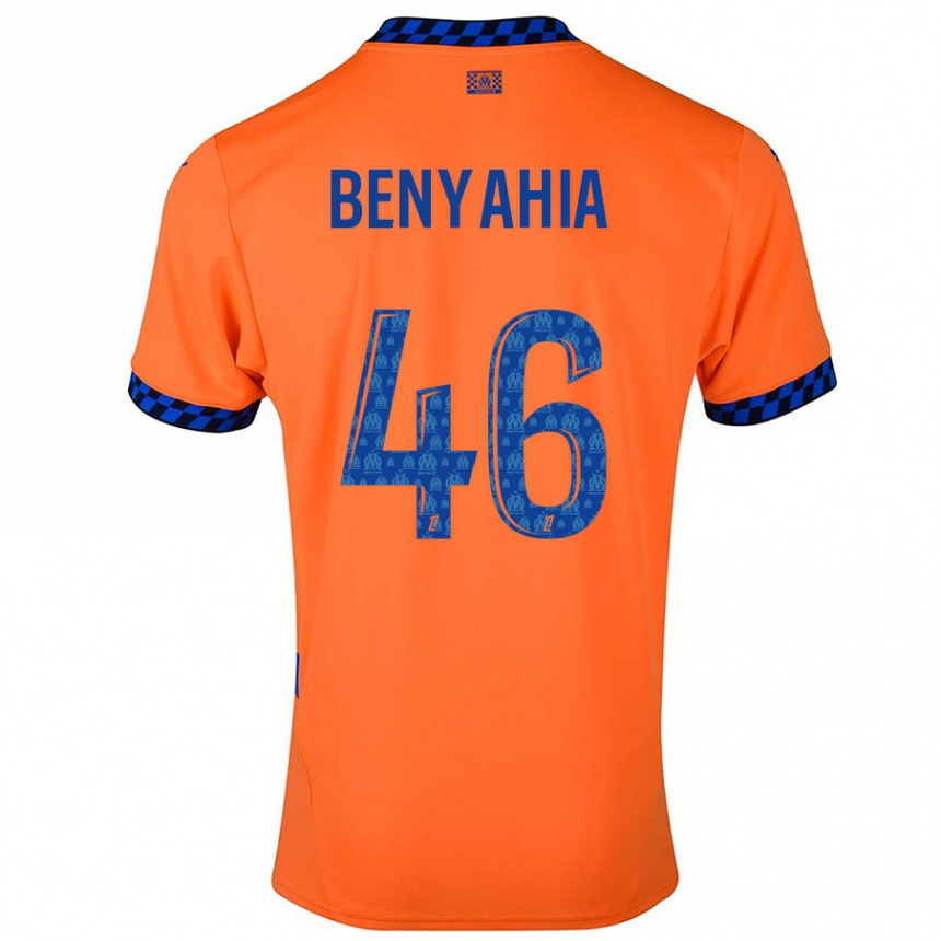 Men Football Aylan Benyahia-Tani #46 Orange Dark Blue Third Jersey 2024/25 T-Shirt Nz