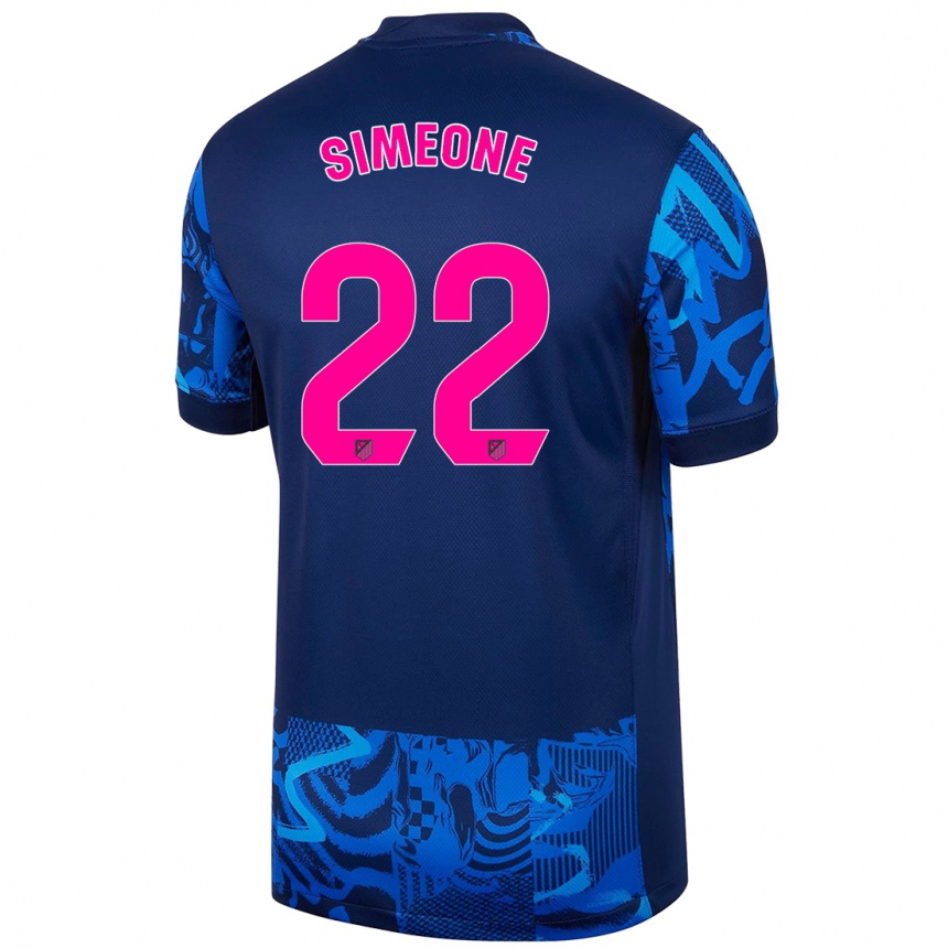 Men Football Giuliano Simeone #22 Royal Blue Third Jersey 2024/25 T-Shirt Nz