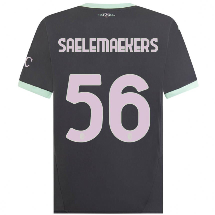 Men Football Alexis Saelemaekers #56 Grey Third Jersey 2024/25 T-Shirt Nz