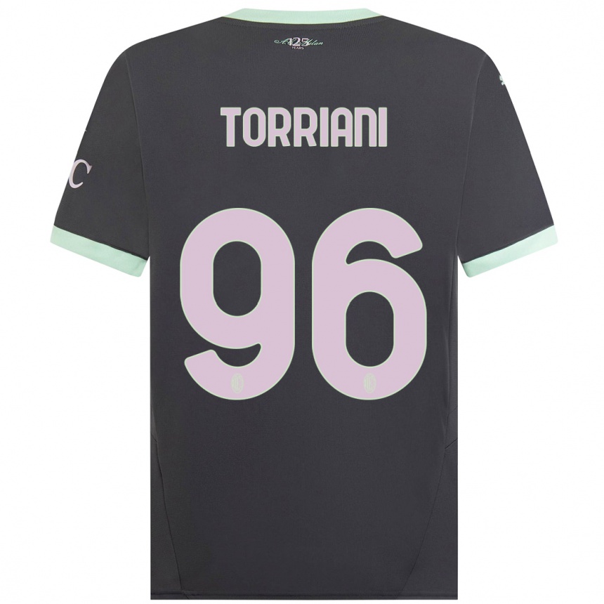 Men Football Lorenzo Torriani #96 Grey Third Jersey 2024/25 T-Shirt Nz