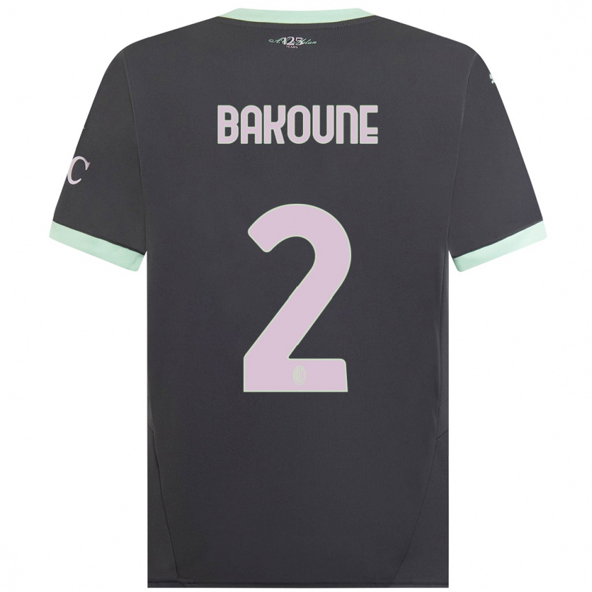 Men Football Adam Bakoune #2 Grey Third Jersey 2024/25 T-Shirt Nz