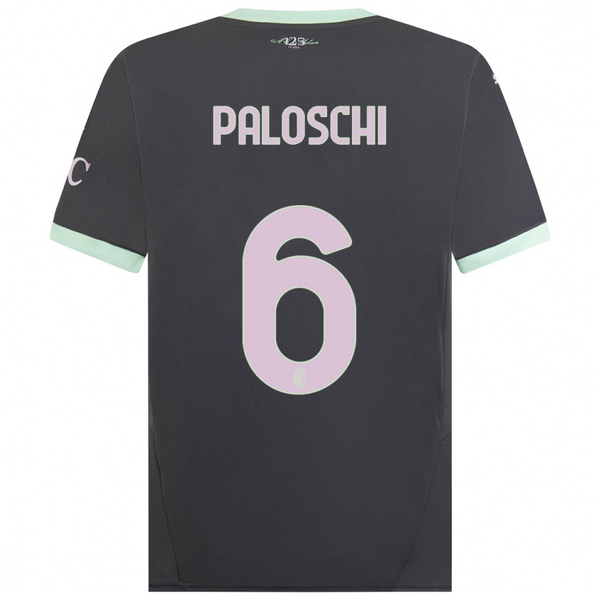 Men Football Dorian Paloschi #6 Grey Third Jersey 2024/25 T-Shirt Nz