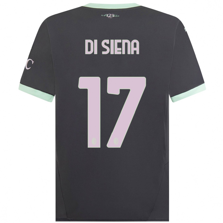 Men Football Andrea Di Siena #17 Grey Third Jersey 2024/25 T-Shirt Nz