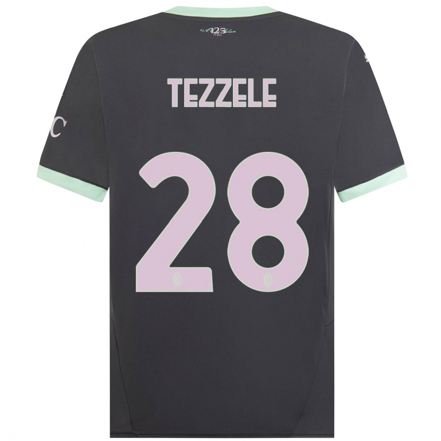 Men Football Matteo Tezzele #28 Grey Third Jersey 2024/25 T-Shirt Nz