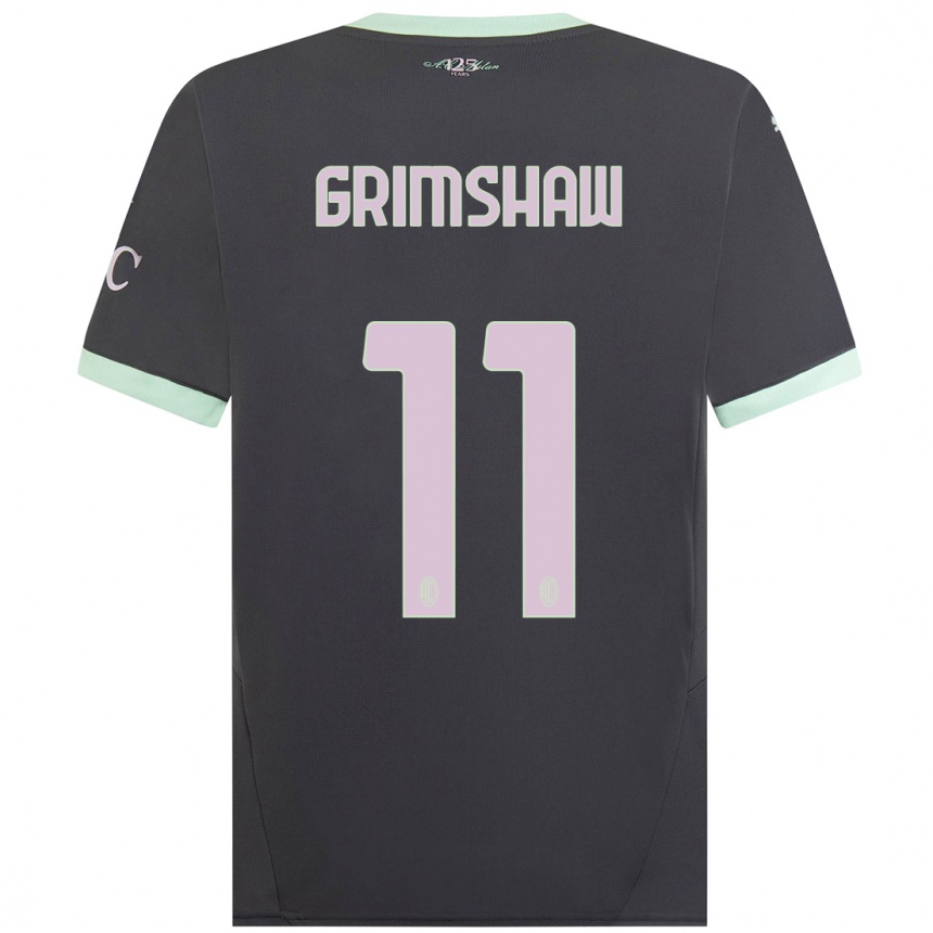 Men Football Christy Grimshaw #11 Grey Third Jersey 2024/25 T-Shirt Nz