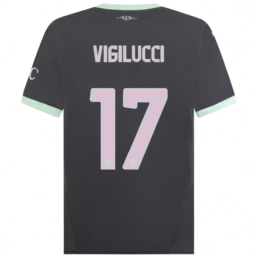 Men Football Valery Vigilucci #17 Grey Third Jersey 2024/25 T-Shirt Nz