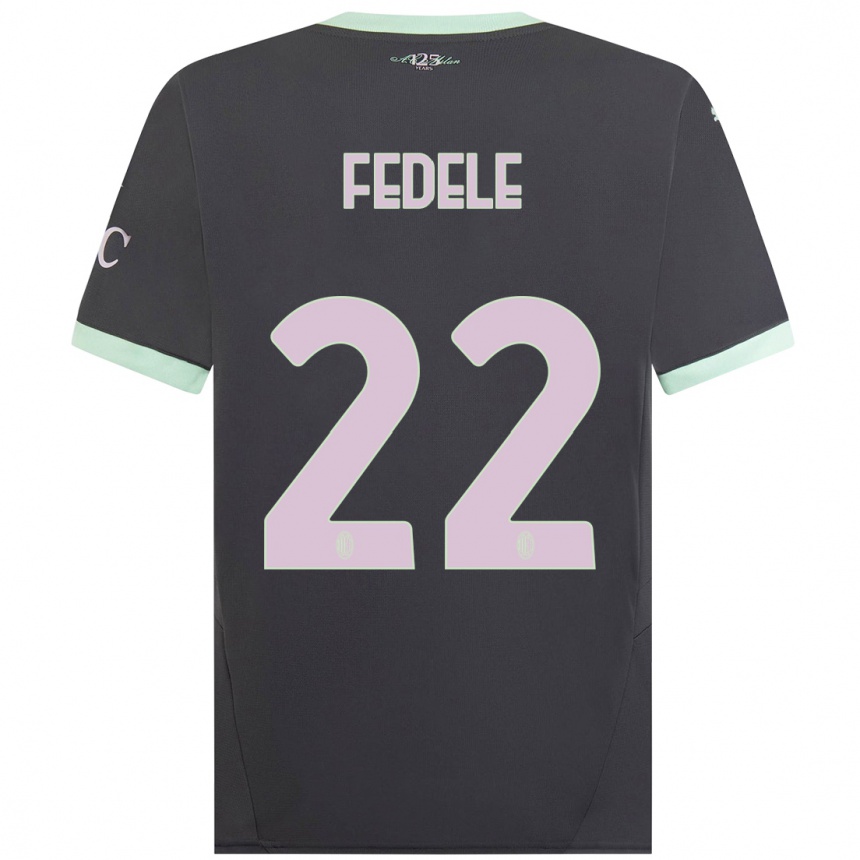 Men Football Noemi Fedele #22 Grey Third Jersey 2024/25 T-Shirt Nz