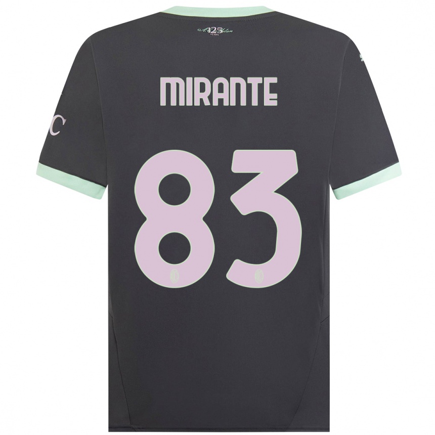 Men Football Antonio Mirante #83 Grey Third Jersey 2024/25 T-Shirt Nz