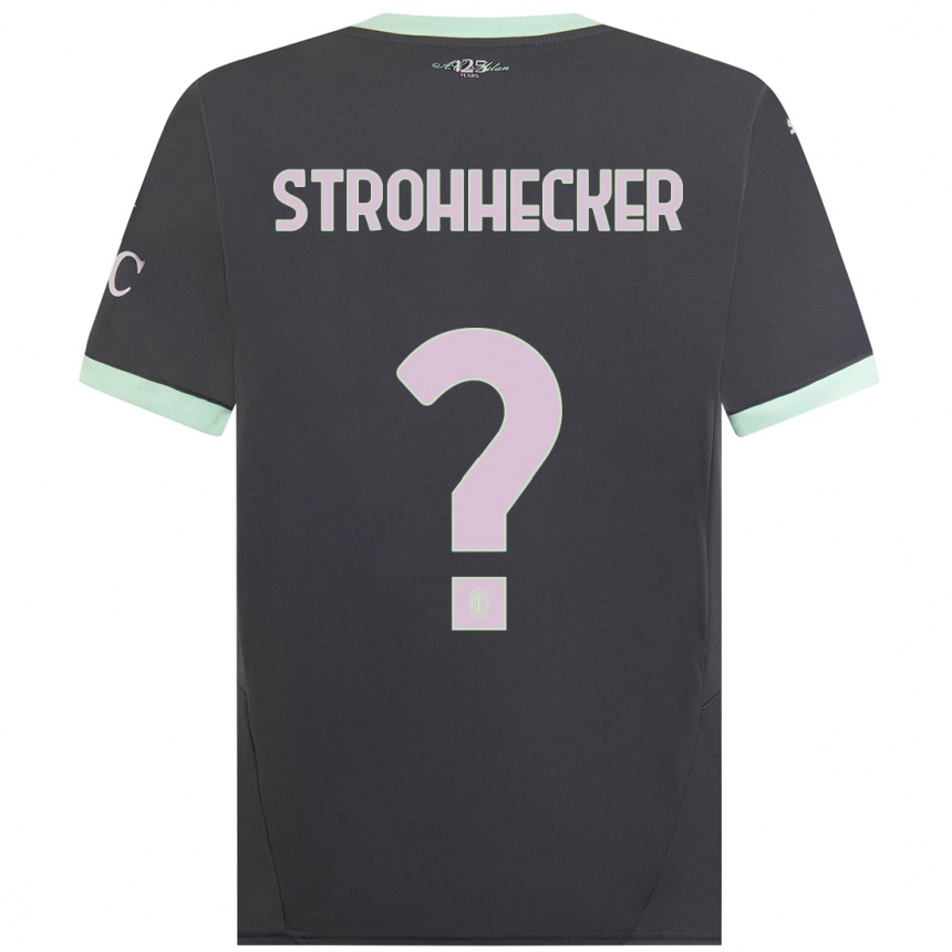 Men Football Riccardo Strohhecker #0 Grey Third Jersey 2024/25 T-Shirt Nz