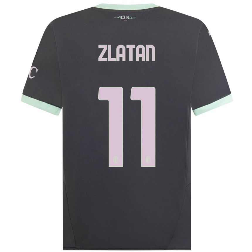 Men Football Zlatan Ibrahimovic #11 Grey Third Jersey 2024/25 T-Shirt Nz