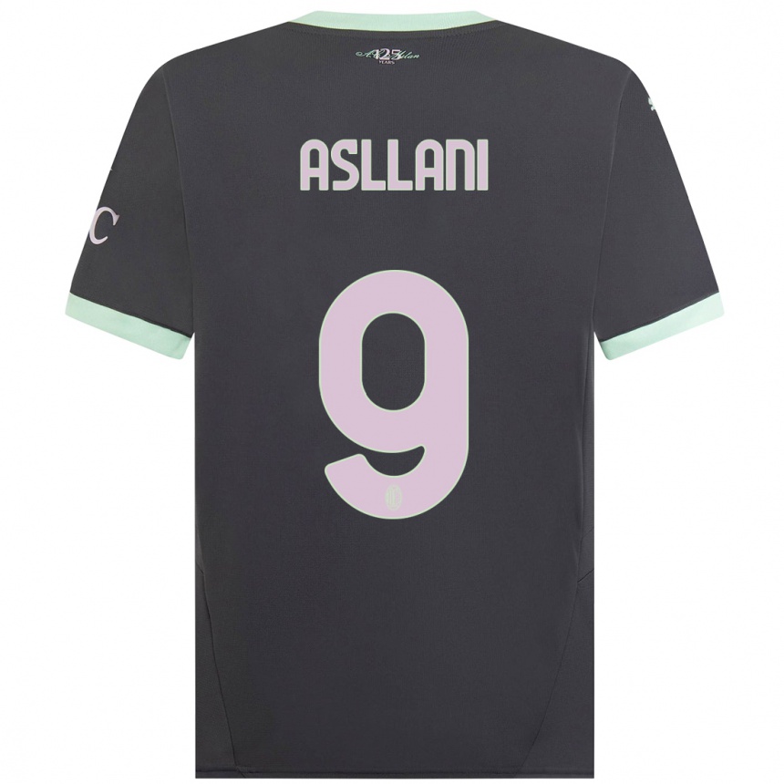 Men Football Kosovare Asllani #9 Grey Third Jersey 2024/25 T-Shirt Nz