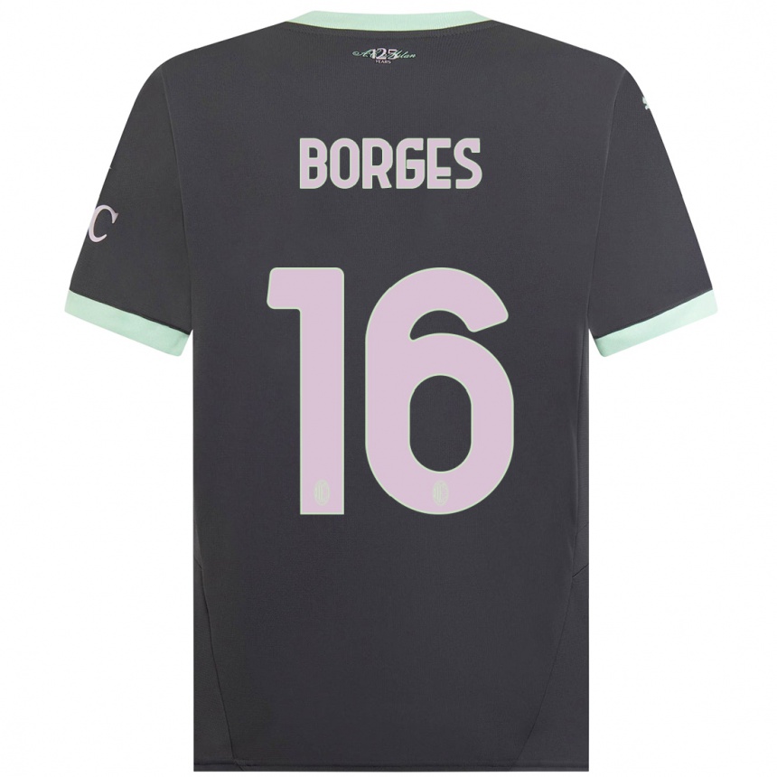 Men Football Lenny Borges #16 Grey Third Jersey 2024/25 T-Shirt Nz