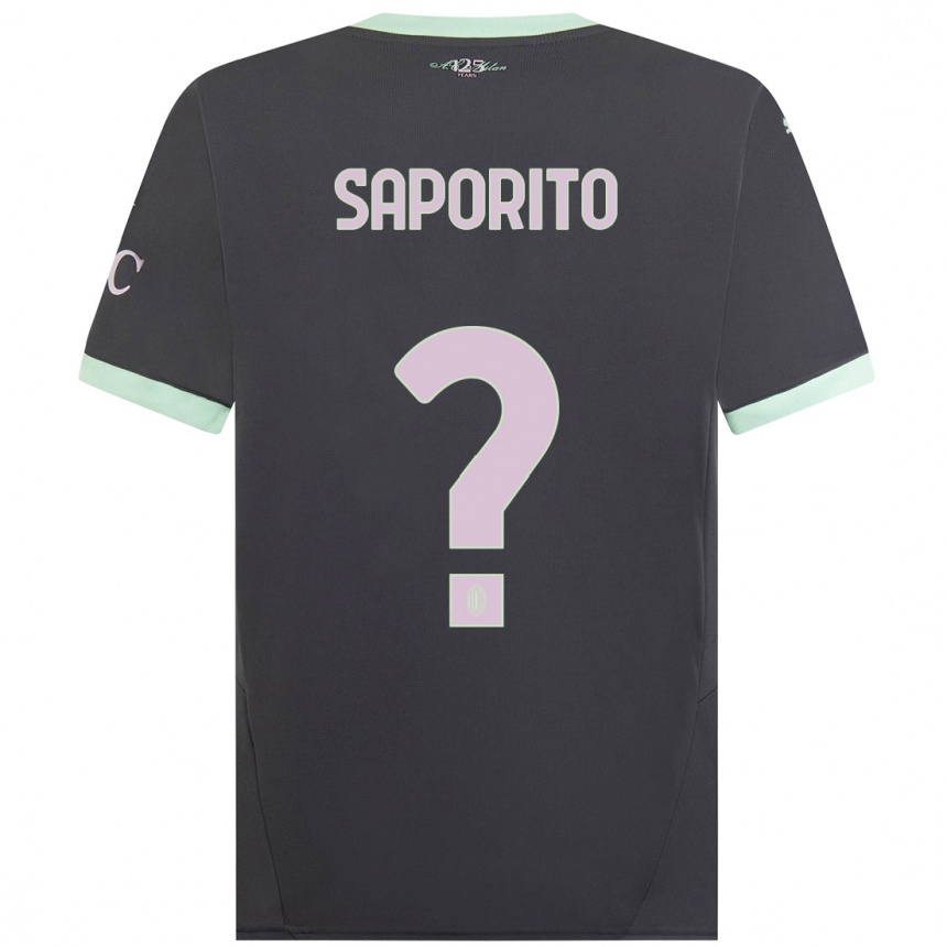 Men Football Riccardo Saporito #0 Grey Third Jersey 2024/25 T-Shirt Nz