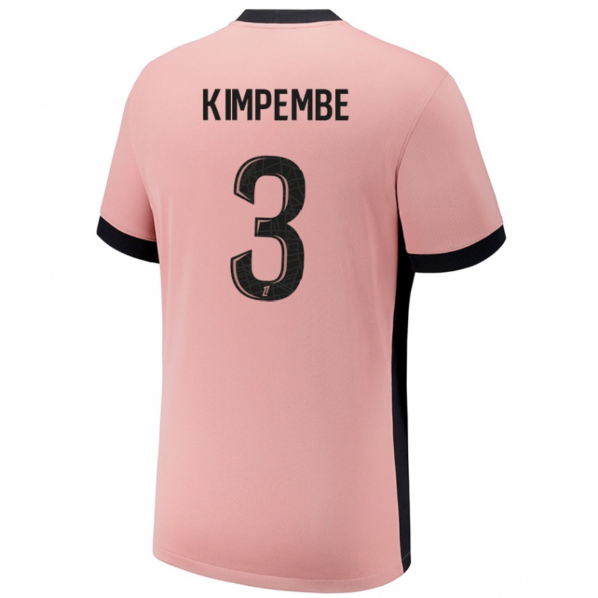 Men Football Presnel Kimpembe #3 Rust Pink Third Jersey 2024/25 T-Shirt Nz