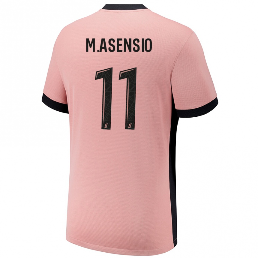 Men Football Marco Asensio #11 Rust Pink Third Jersey 2024/25 T-Shirt Nz