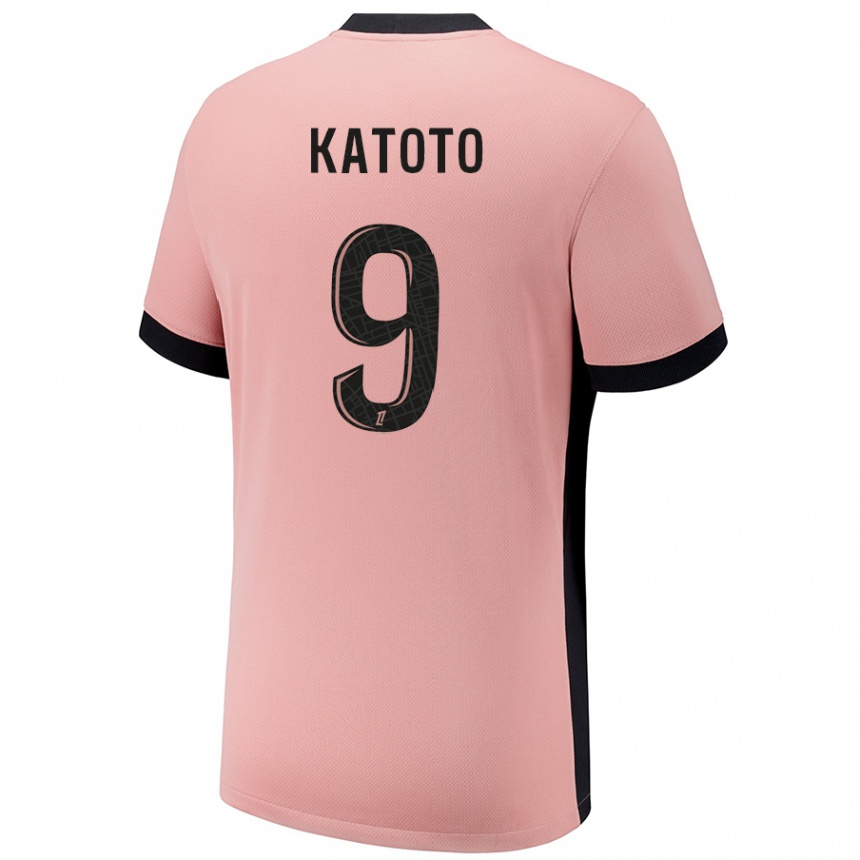 Men Football Marie-Antoinette Katoto #9 Rust Pink Third Jersey 2024/25 T-Shirt Nz