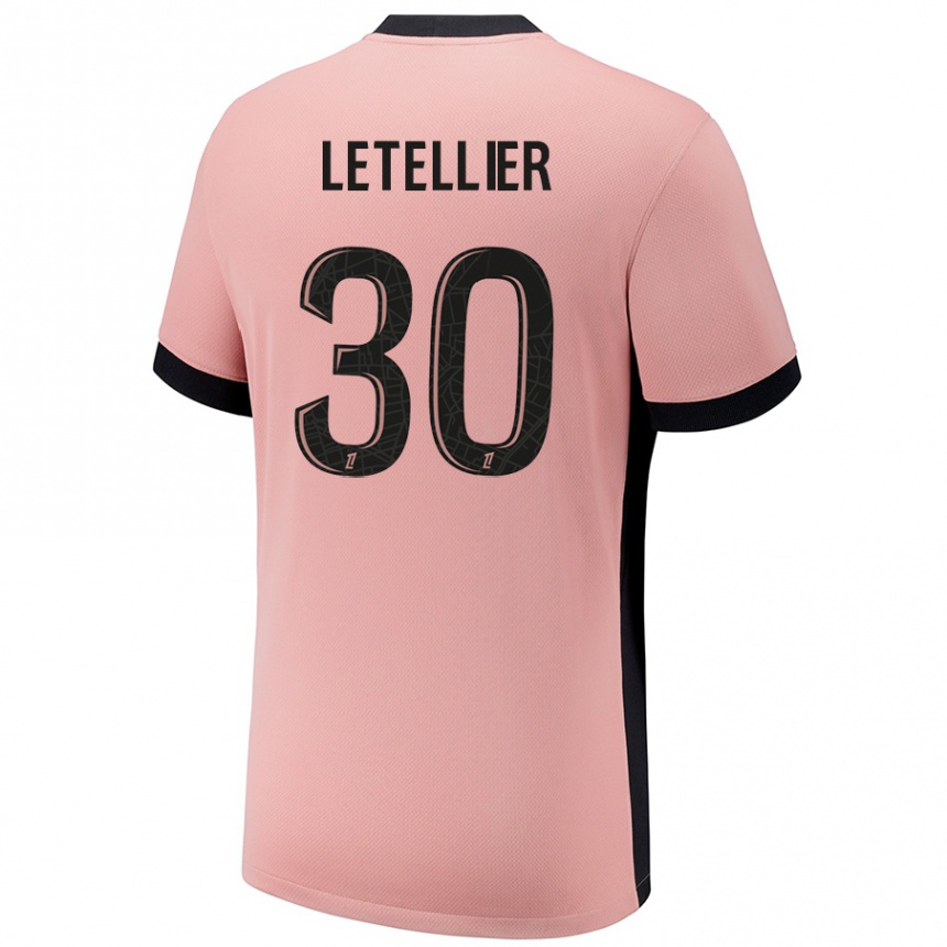 Men Football Alexandre Letellier #30 Rust Pink Third Jersey 2024/25 T-Shirt Nz