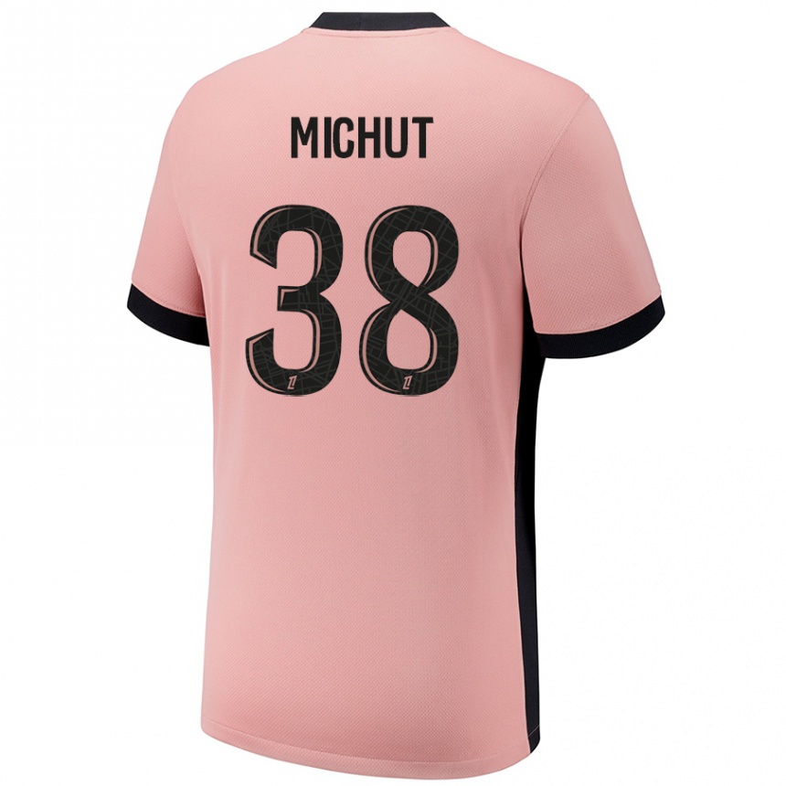 Men Football Edouard Michut #38 Rust Pink Third Jersey 2024/25 T-Shirt Nz