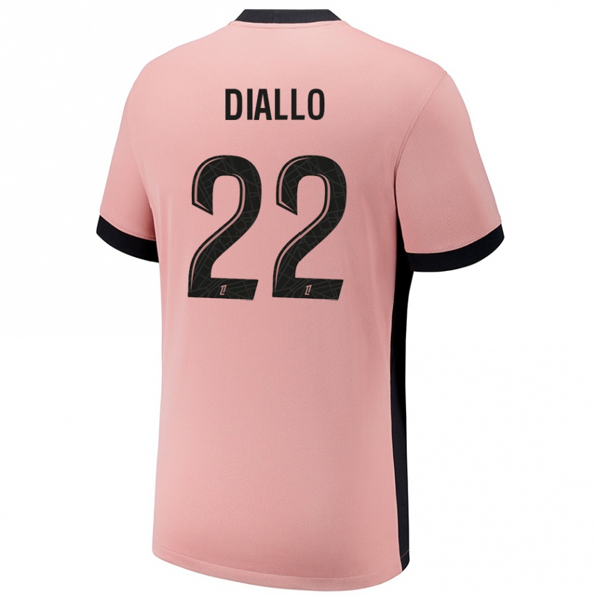 Men Football Abdou Diallo #22 Rust Pink Third Jersey 2024/25 T-Shirt Nz