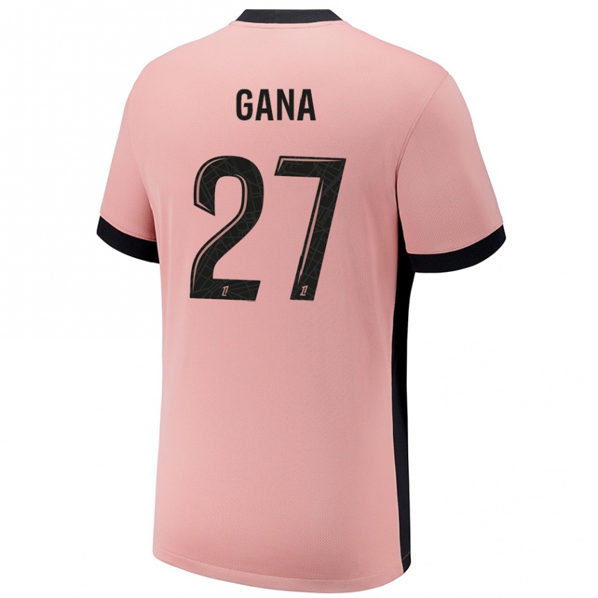 Men Football Idrissa Gana Gueye #27 Rust Pink Third Jersey 2024/25 T-Shirt Nz