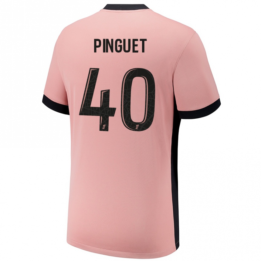 Men Football Alice Pinguet #40 Rust Pink Third Jersey 2024/25 T-Shirt Nz