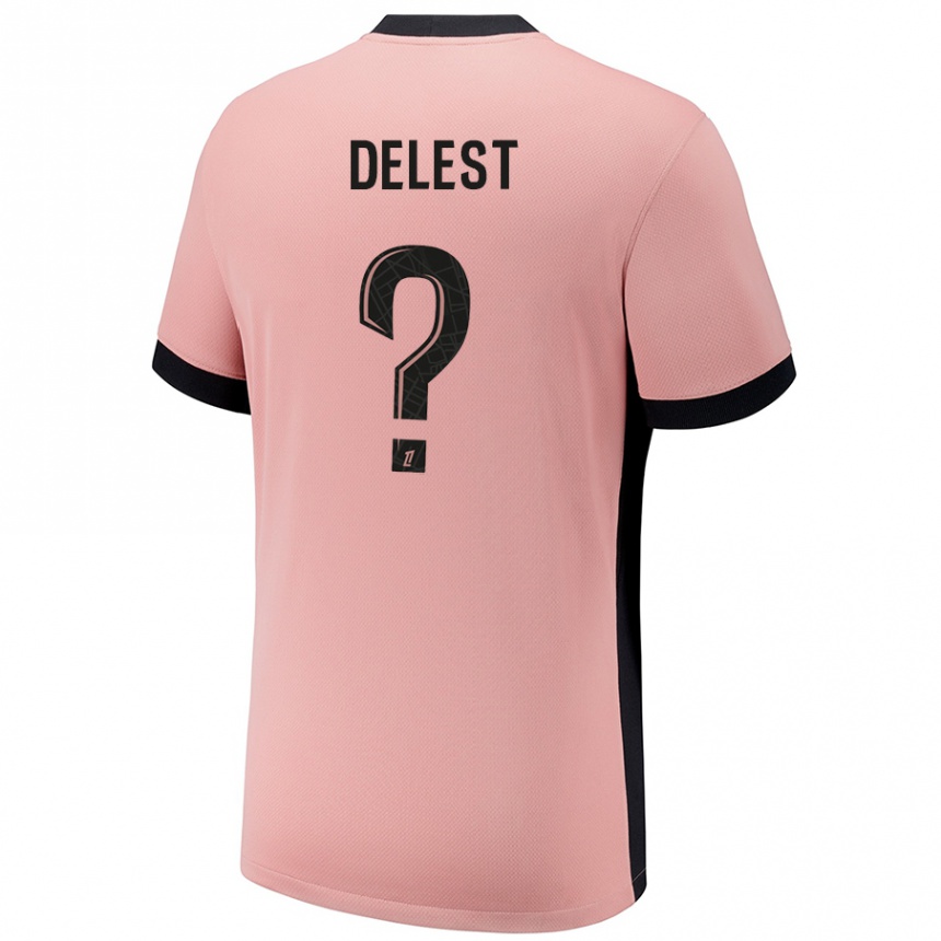 Men Football Shadyl Delest #0 Rust Pink Third Jersey 2024/25 T-Shirt Nz