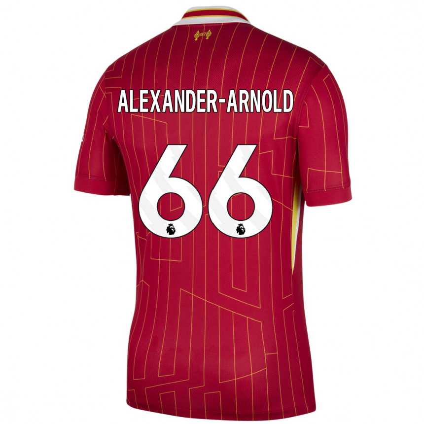 Women Football Trent Alexander-Arnold #66 Red Yellow White Home Jersey 2024/25 T-Shirt Nz