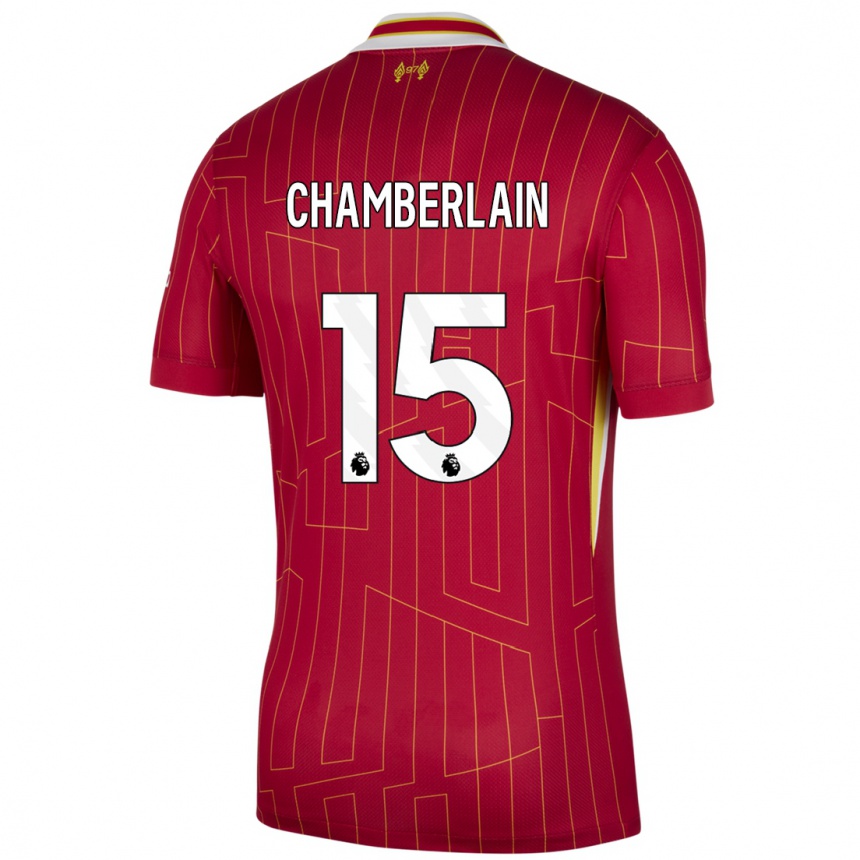 Women Football Alex Oxlade Chamberlain #15 Red Yellow White Home Jersey 2024/25 T-Shirt Nz