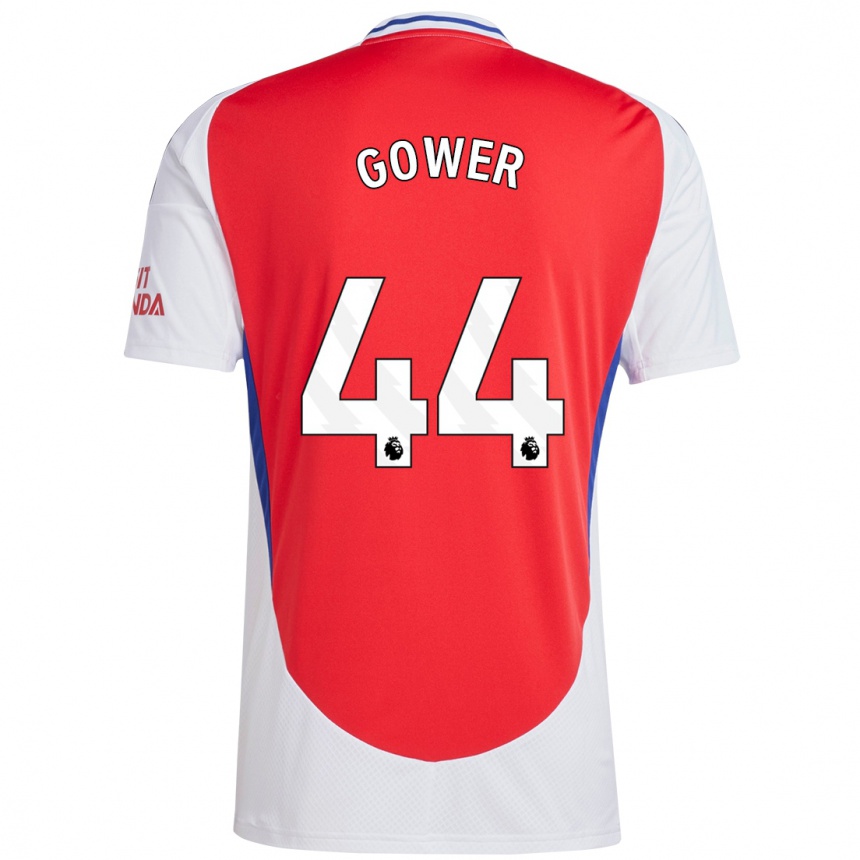 Women Football Jimi Gower #44 Red White Home Jersey 2024/25 T-Shirt Nz