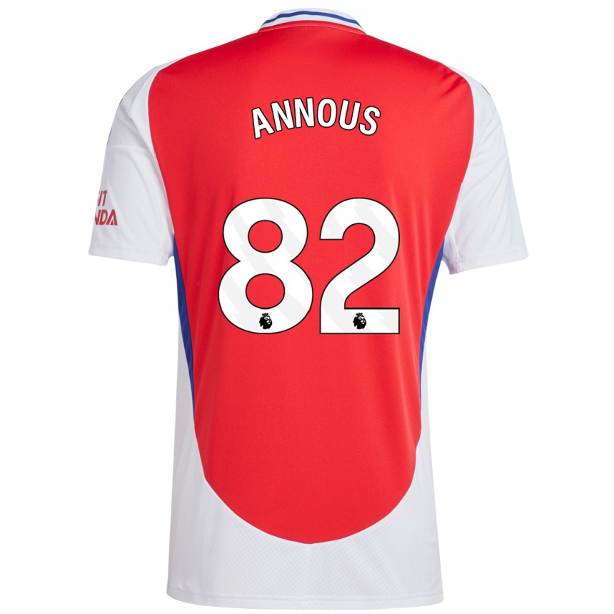 Women Football Andre Annous #82 Red White Home Jersey 2024/25 T-Shirt Nz