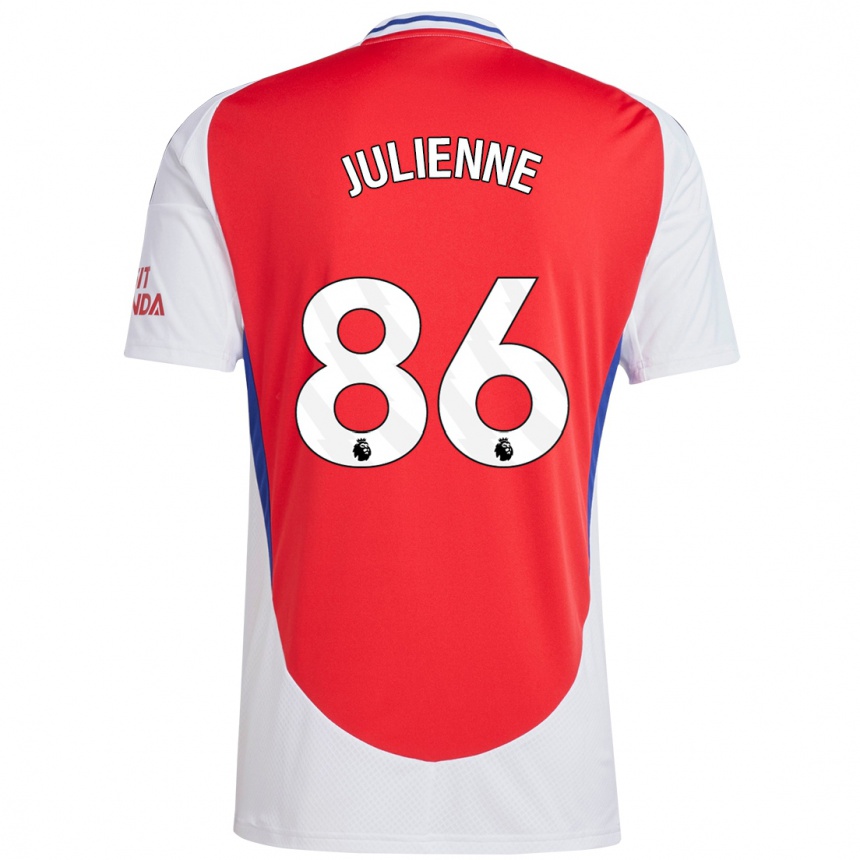 Women Football Theo Julienne #86 Red White Home Jersey 2024/25 T-Shirt Nz