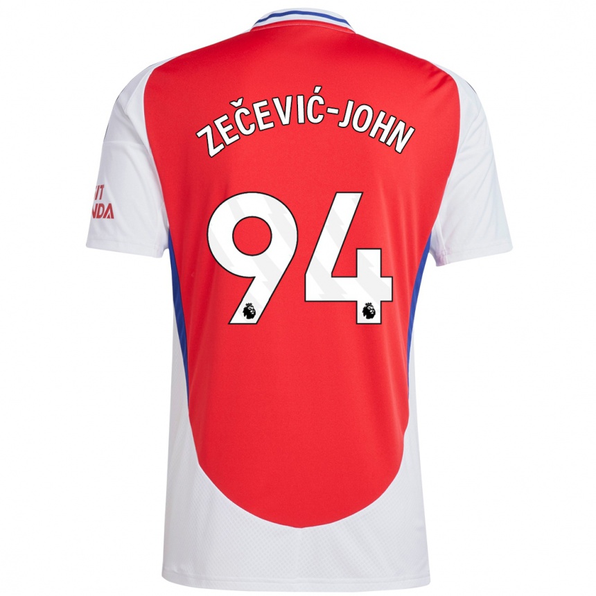 Women Football Louis Zečević-John #94 Red White Home Jersey 2024/25 T-Shirt Nz