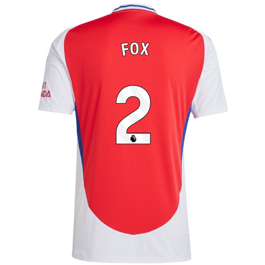 Women Football Emily Fox #2 Red White Home Jersey 2024/25 T-Shirt Nz