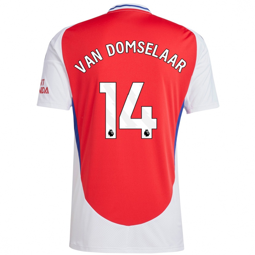 Women Football Daphne Van Domselaar #14 Red White Home Jersey 2024/25 T-Shirt Nz