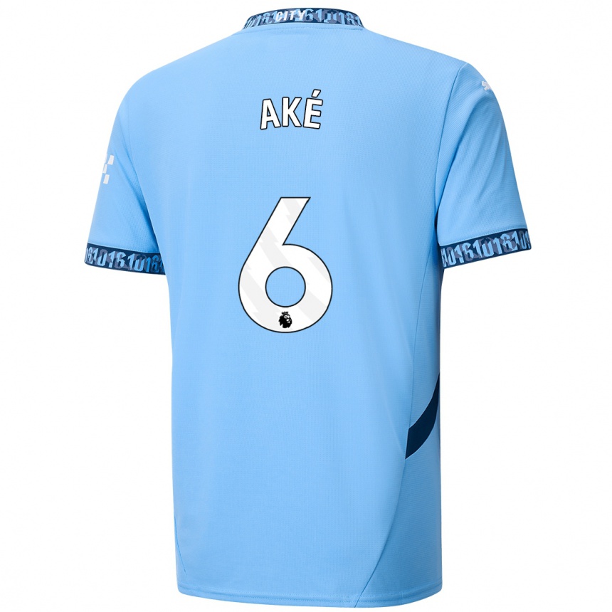 Women Football Nathan Ake #6 Navy Blue Home Jersey 2024/25 T-Shirt Nz