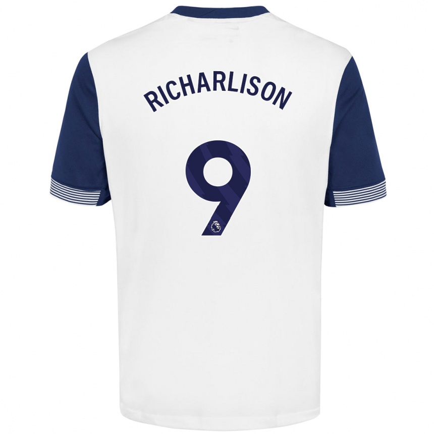 Women Football Richarlison #9 White Blue Home Jersey 2024/25 T-Shirt Nz