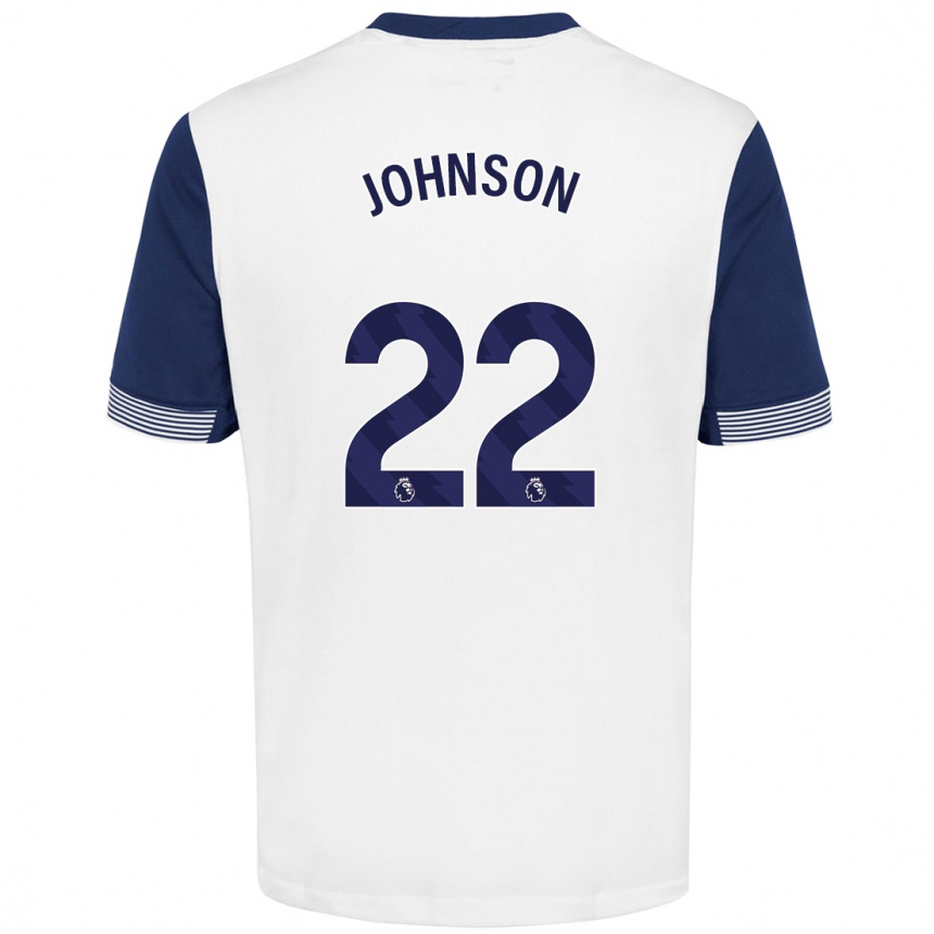 Women Football Brennan Johnson #22 White Blue Home Jersey 2024/25 T-Shirt Nz