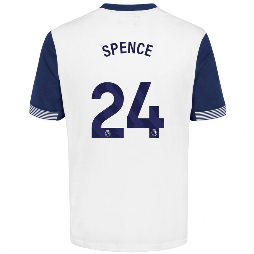 Women Football Djed Spence #24 White Blue Home Jersey 2024/25 T-Shirt Nz