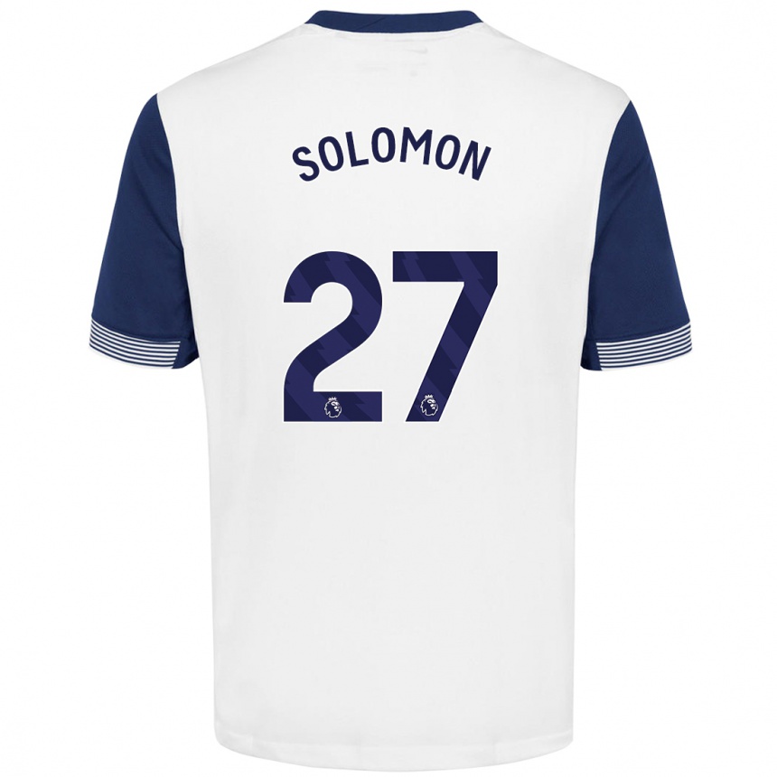 Women Football Manor Solomon #27 White Blue Home Jersey 2024/25 T-Shirt Nz