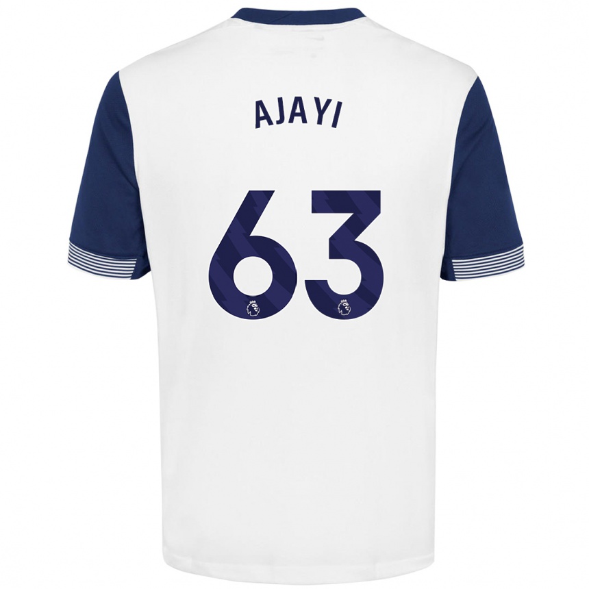 Women Football Damola Ajayi #63 White Blue Home Jersey 2024/25 T-Shirt Nz