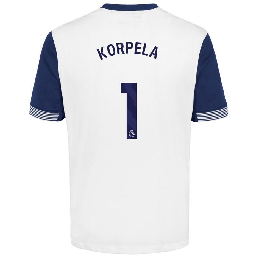 Women Football Tinja-Riikka Korpela #1 White Blue Home Jersey 2024/25 T-Shirt Nz