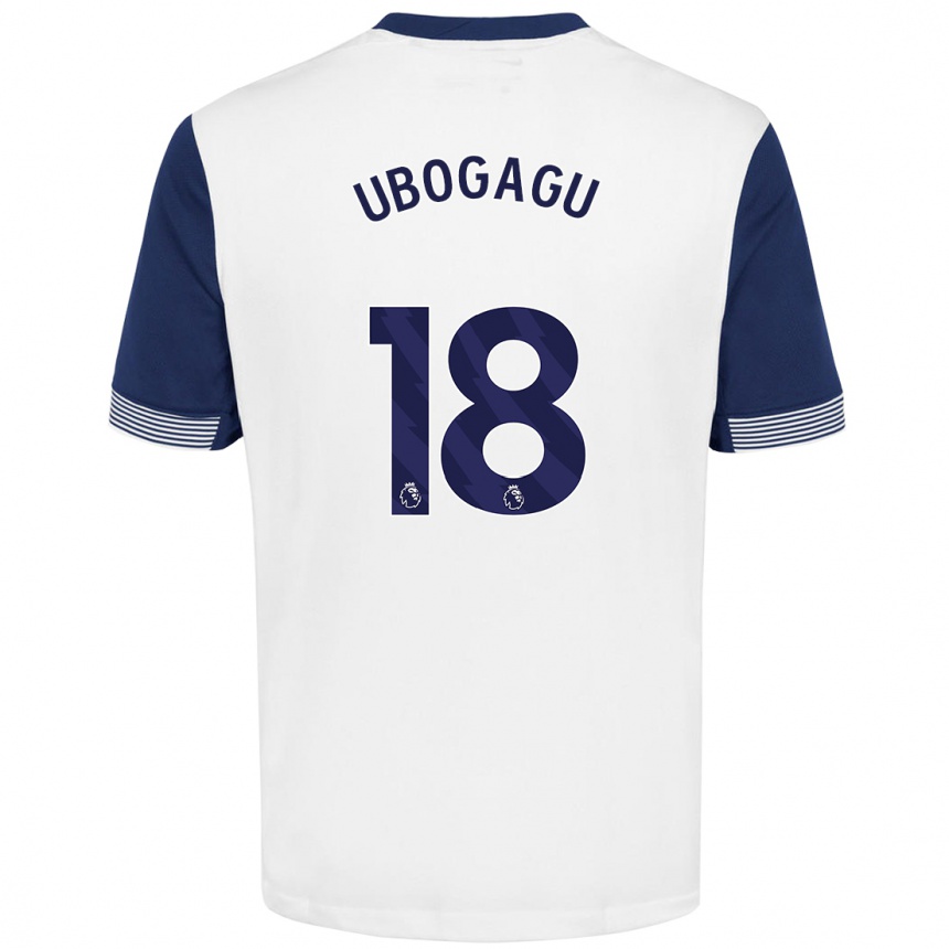 Women Football Chioma Ubogagu #18 White Blue Home Jersey 2024/25 T-Shirt Nz