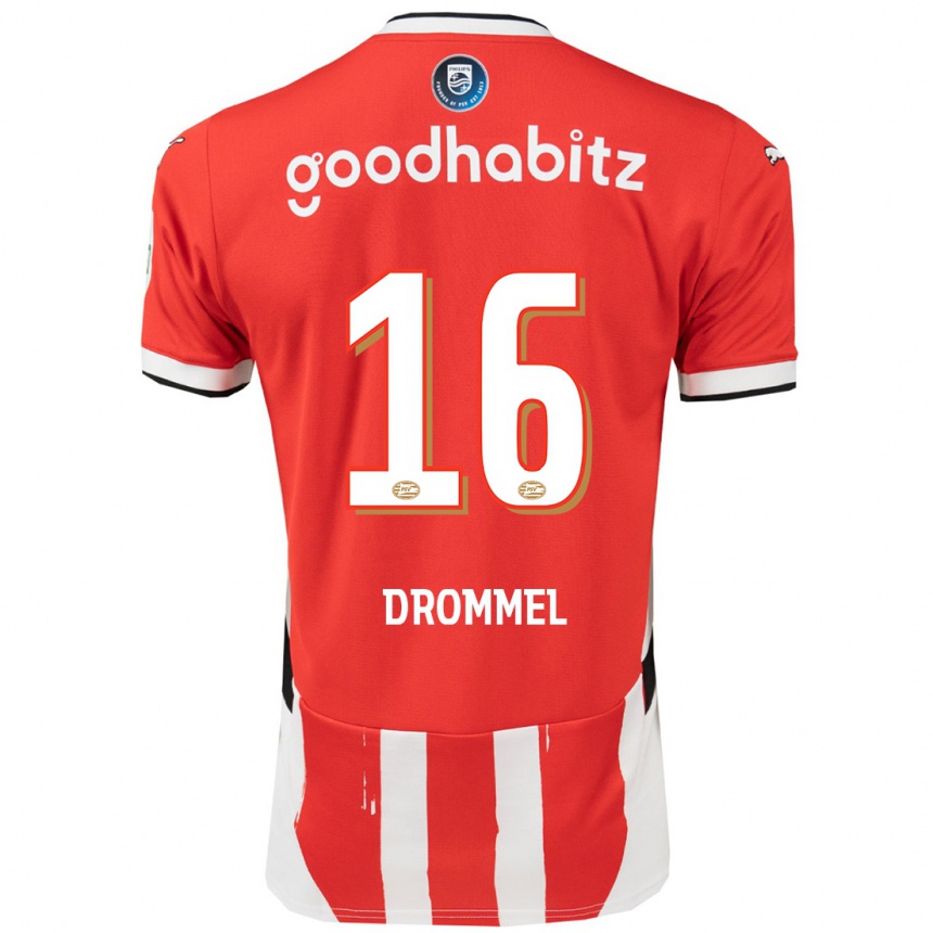 Women Football Joel Drommel #16 Red White Home Jersey 2024/25 T-Shirt Nz