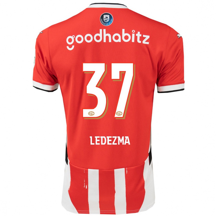 Women Football Richard Ledezma #37 Red White Home Jersey 2024/25 T-Shirt Nz