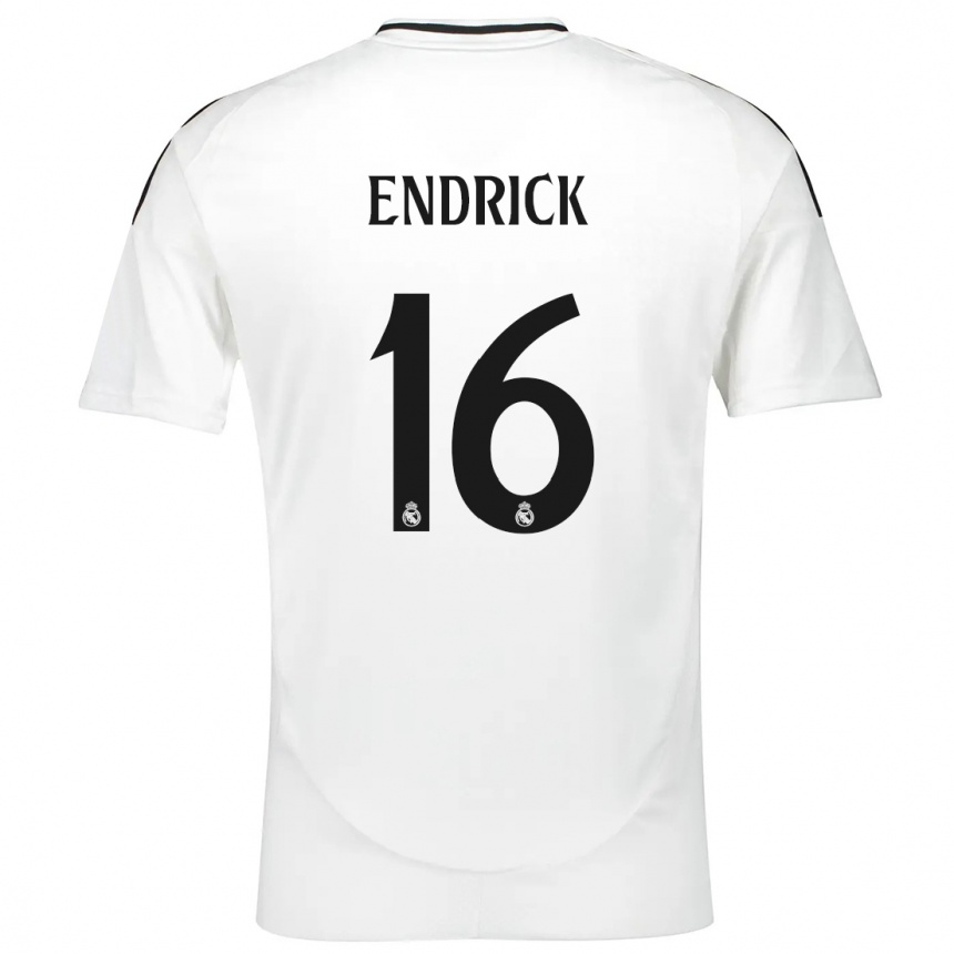 Women Football Endrick #16 White Home Jersey 2024/25 T-Shirt Nz