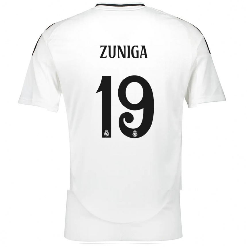 Women Football Loren Zúñiga #19 White Home Jersey 2024/25 T-Shirt Nz