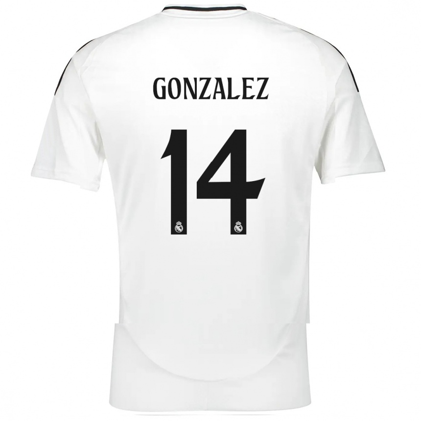 Women Football David González #14 White Home Jersey 2024/25 T-Shirt Nz