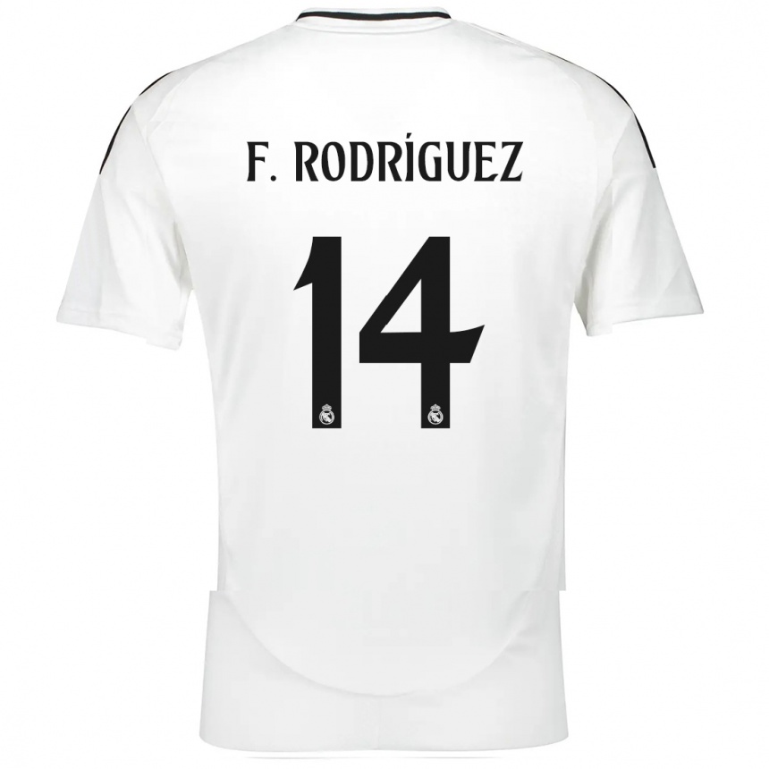 Women Football Fer Rodríguez #14 White Home Jersey 2024/25 T-Shirt Nz