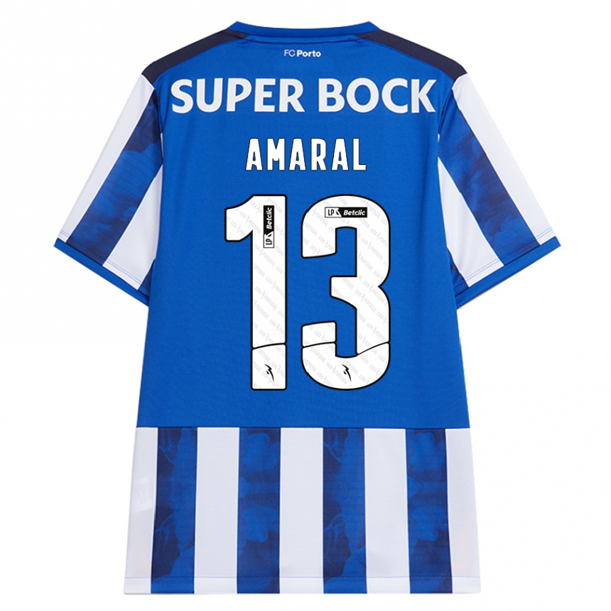 Women Football Fábio Amaral #13 Blue White Home Jersey 2024/25 T-Shirt Nz