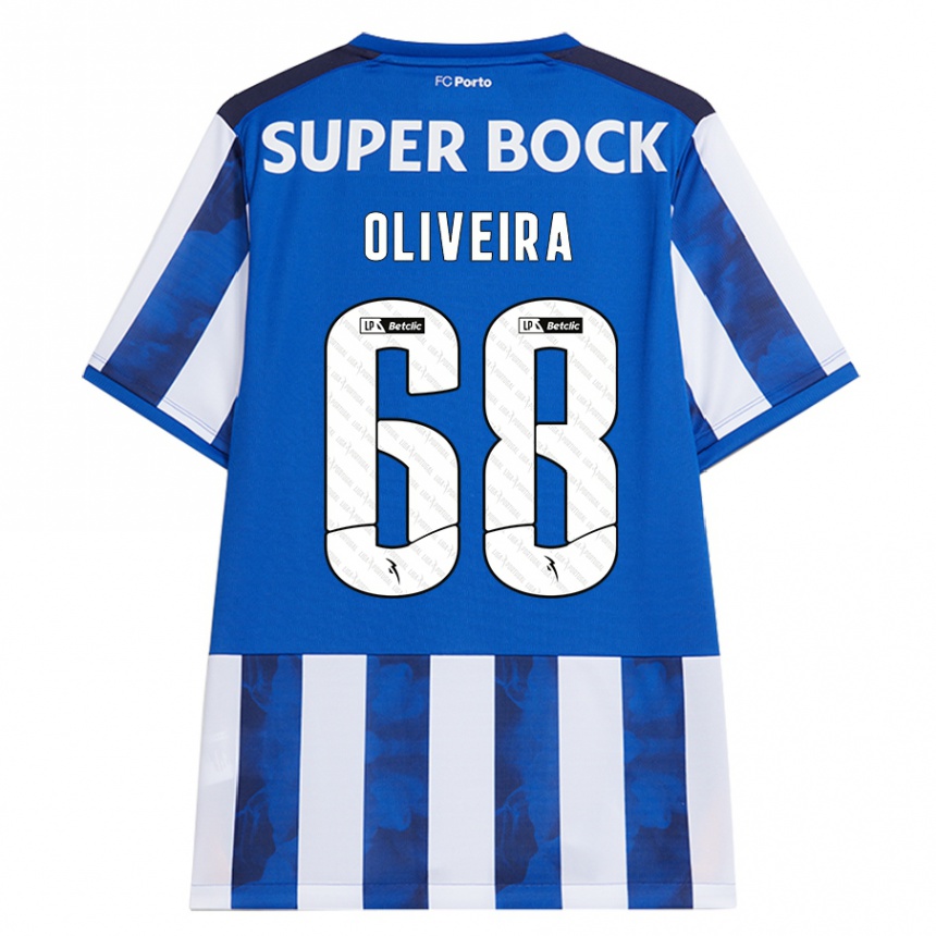 Women Football André Oliveira #68 Blue White Home Jersey 2024/25 T-Shirt Nz